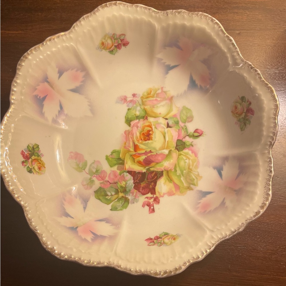 Vintage Bavaria china bowl with gold trim